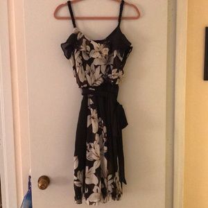 WHBM dress with Brown/white Floral design